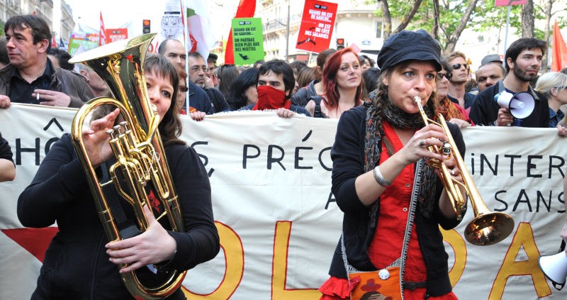 Manifestation unitaire contre l'austérité en 2014 - Cortège des intermittents