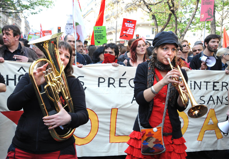 Manifestation unitaire contre l'austérité en 2014 - Cortège des intermittents